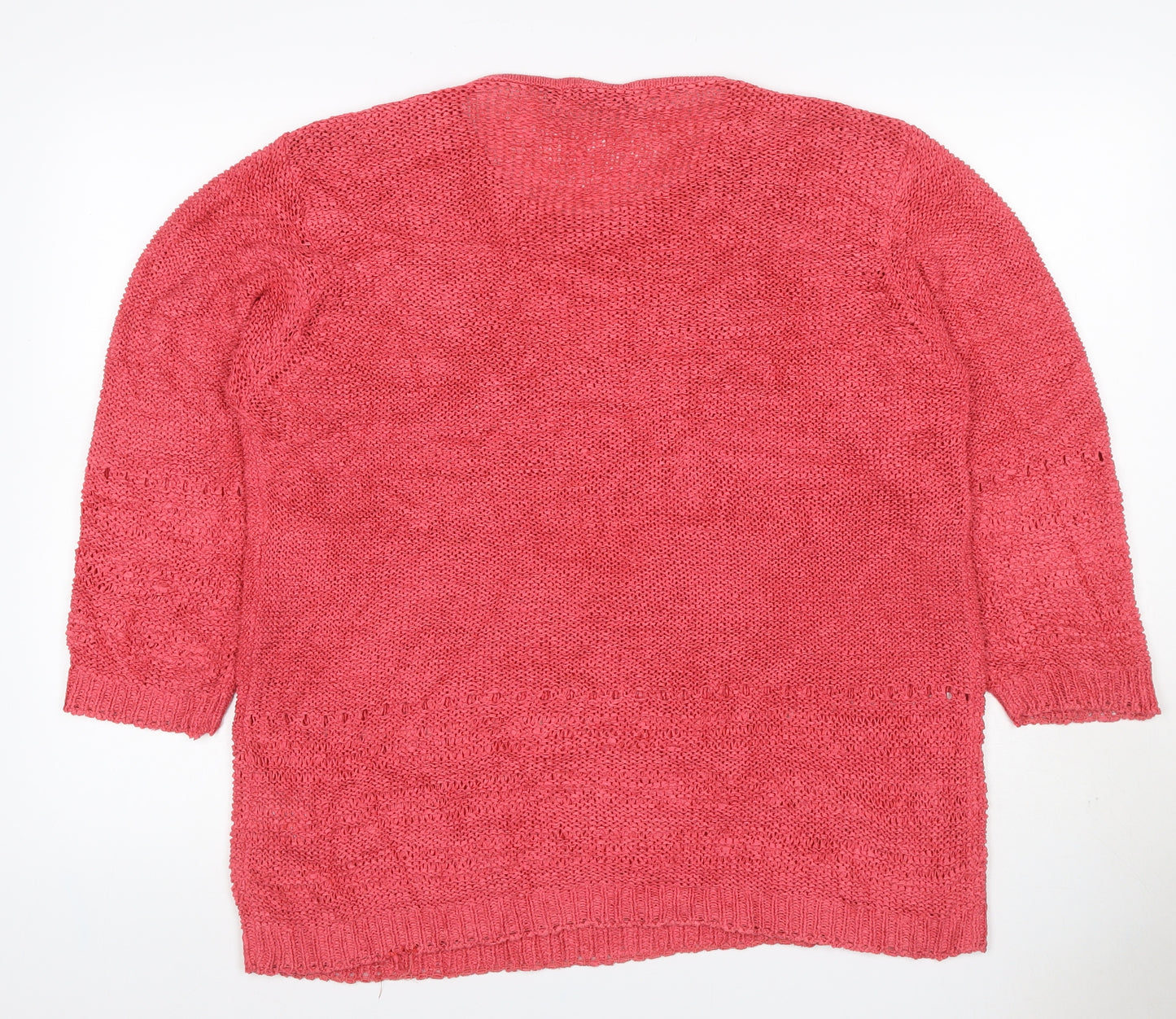 Isle Women’s Pink Open Knit Pullover Jumper Size 18 Plus