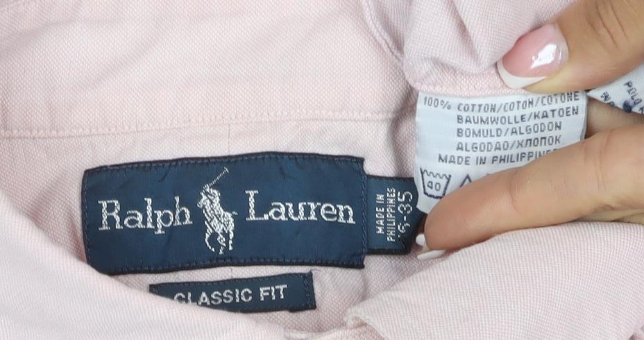 Ralph Lauren Men’s Pink S Classic Fit Cotton Button-Down Shirt