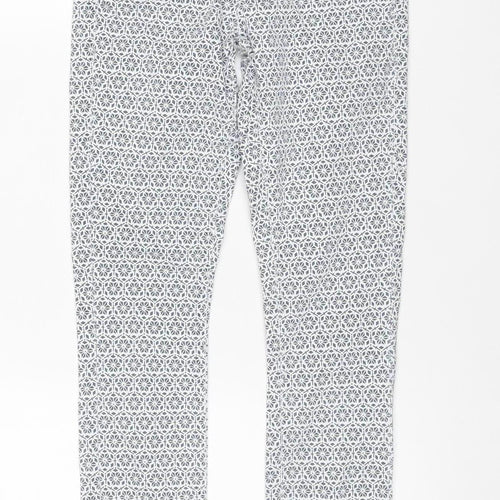 Topshop Women White Geometric Leigh Skinny Jeggings UK 6 Petite