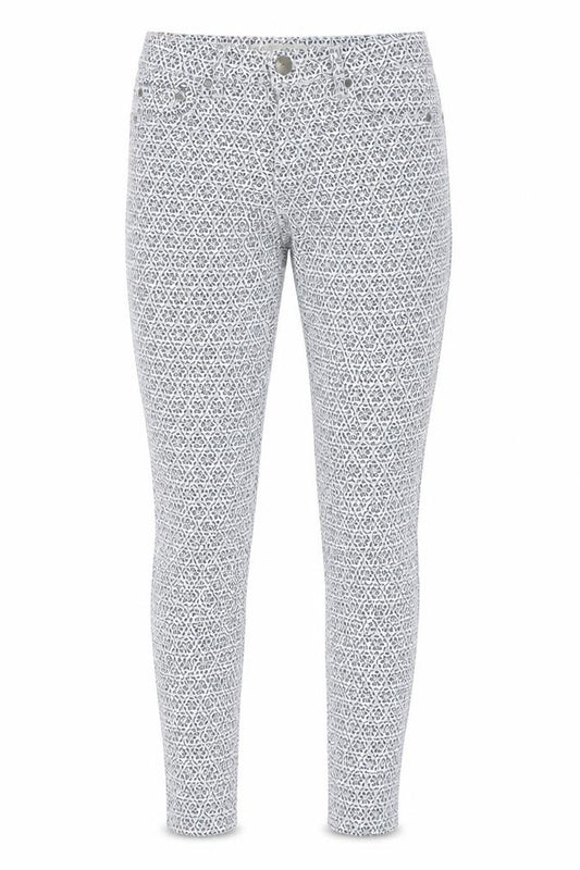 Topshop Women White Geometric Leigh Skinny Jeggings UK 6 Petite