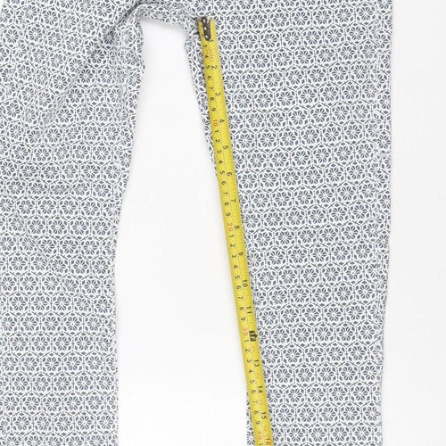 Topshop Women White Geometric Leigh Skinny Jeggings UK 6 Petite
