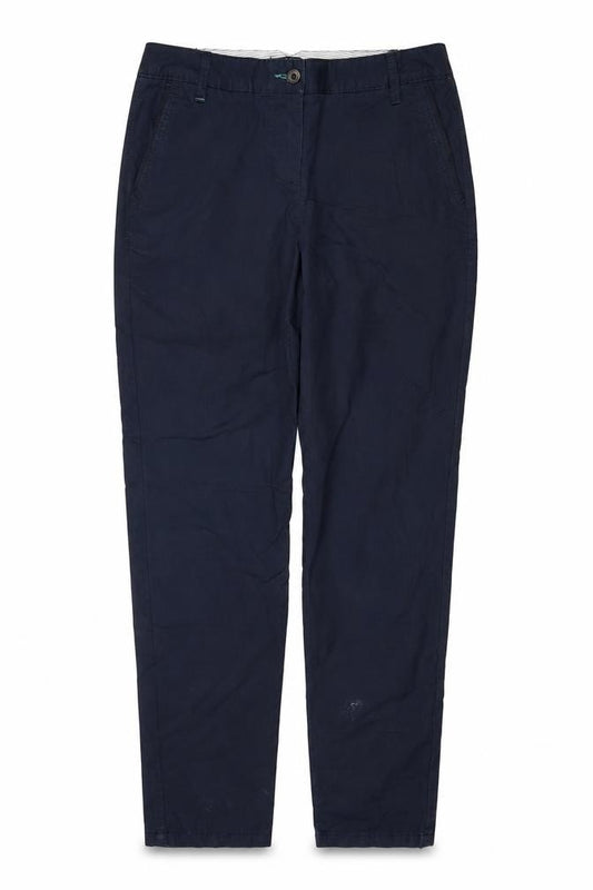 Next Women’s Navy Petite UK 10P Cotton Chino Trousers Pockets