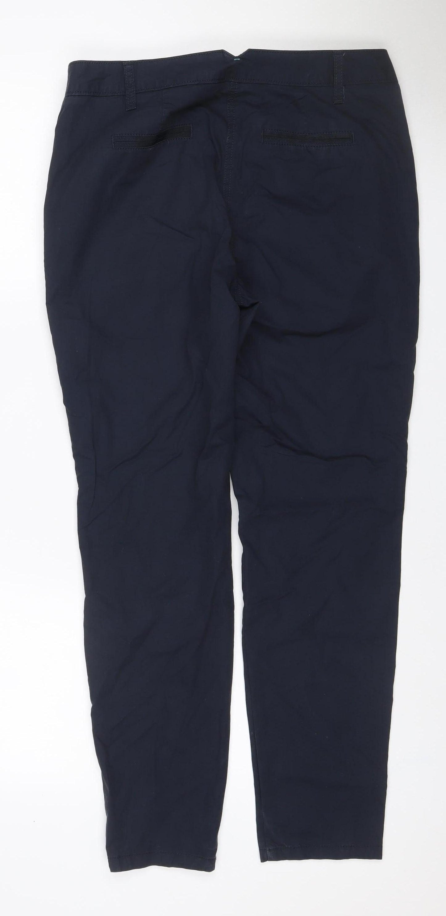 Next Women’s Navy Petite UK 10P Cotton Chino Trousers Pockets