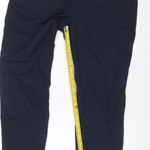 Next Women’s Navy Petite UK 10P Cotton Chino Trousers Pockets