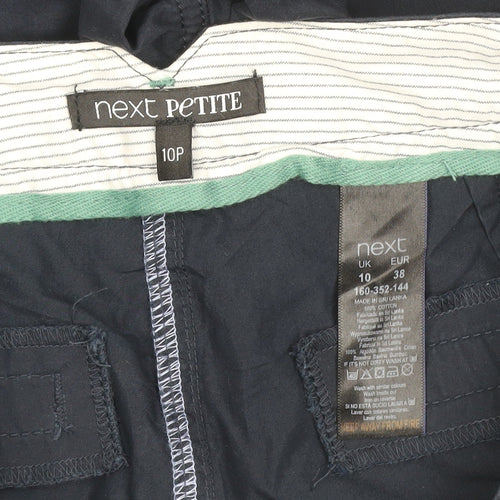 Next Women’s Navy Petite UK 10P Cotton Chino Trousers Pockets
