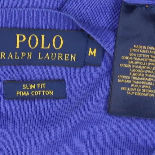 Polo Ralph Lauren Men Blue M Slim Fit Pima Cotton Crew Neck Jumper