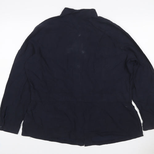 Marks and Spencer Women’s Navy UK 18 Silk Tunic Button-Up Blouse