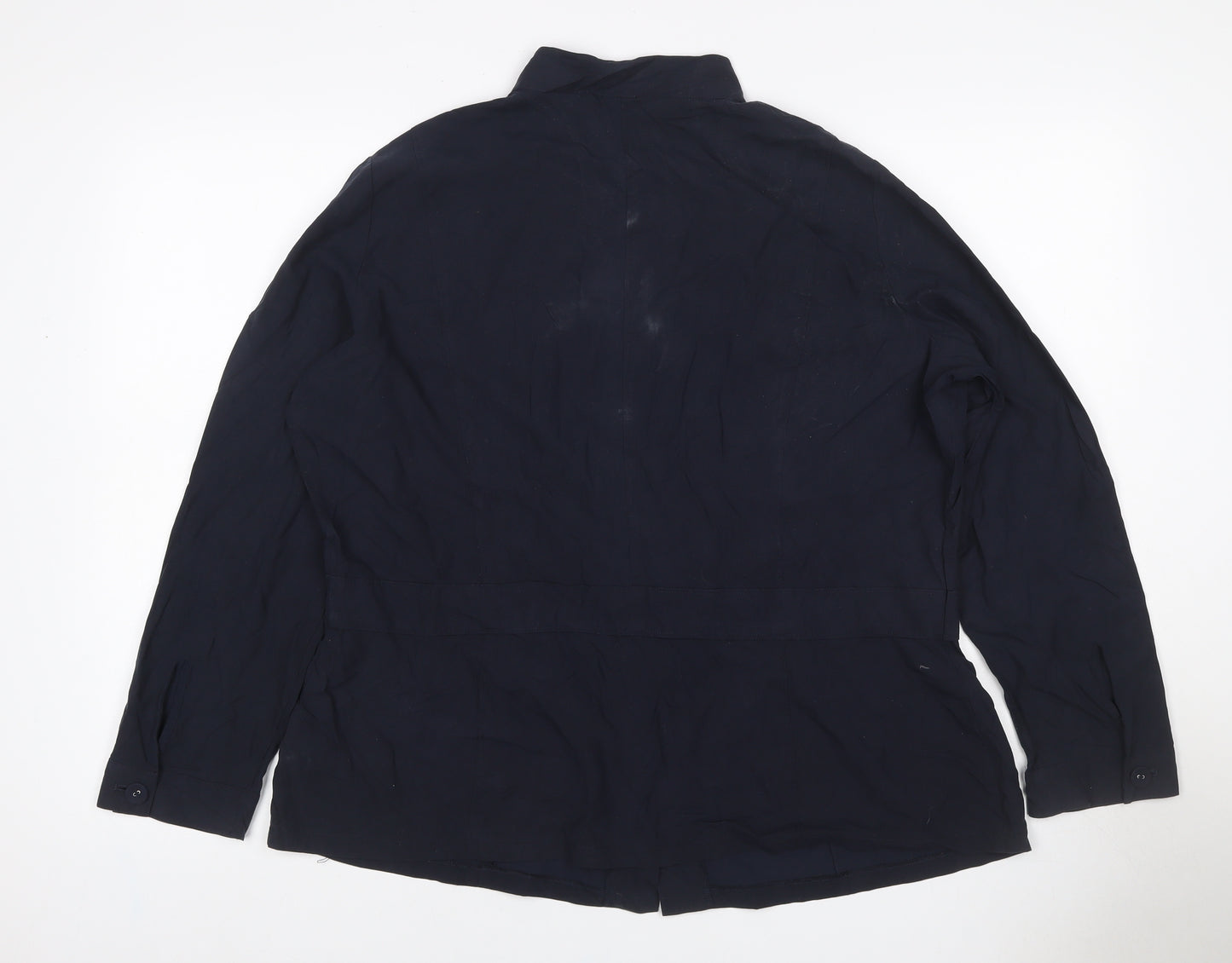 Marks and Spencer Women’s Navy UK 18 Silk Tunic Button-Up Blouse