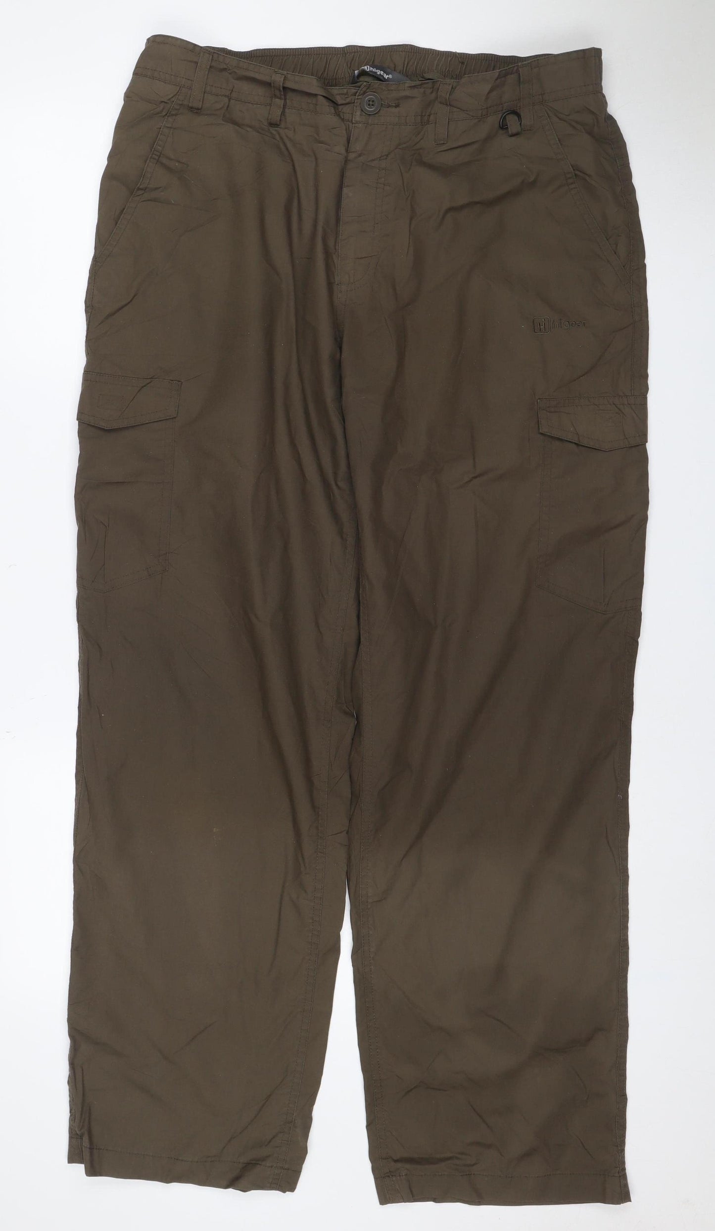 Hingegear Men’s Brown Size 36 Cargo Trousers Elastic Waist Pockets