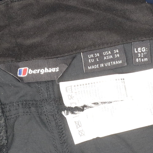 Berghaus Unisex Adults Black Size 34 Waterproof Rain Trousers 32in