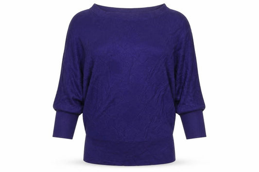 Version Sud Women Purple M Dolman Sleeve Round Neck Knit Jumper