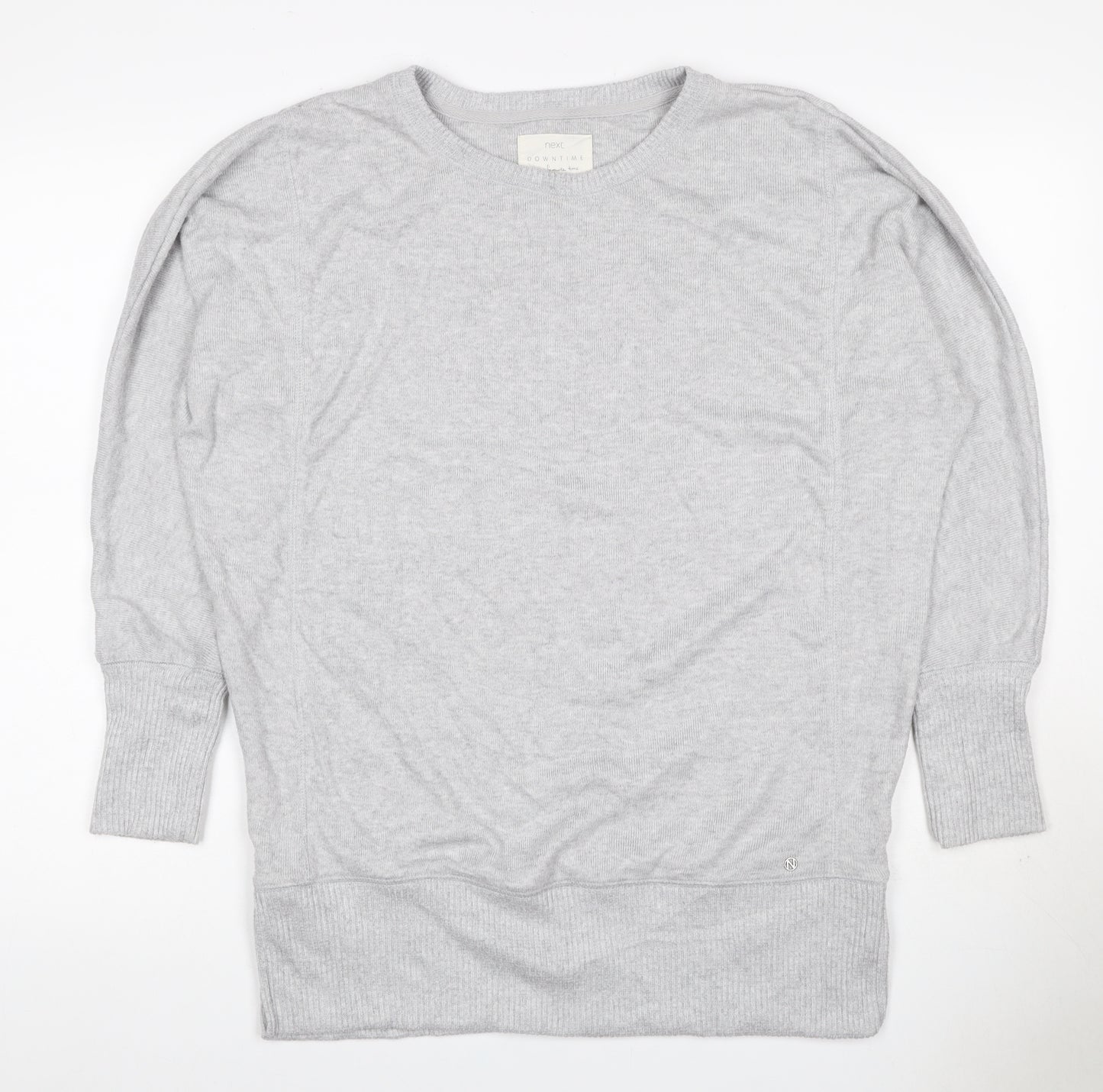 Next Women Grey UK 8 Bamboo Blend Dolman Sleeve Crew Neck Jumper