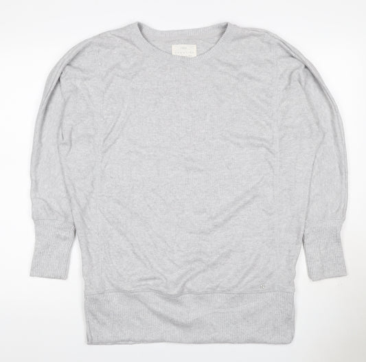 Next Women Grey UK 8 Bamboo Blend Dolman Sleeve Crew Neck Jumper