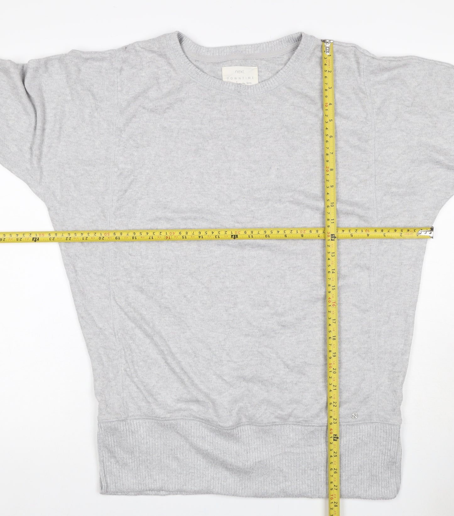 Next Women Grey UK 8 Bamboo Blend Dolman Sleeve Crew Neck Jumper