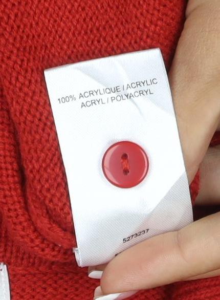 Damart Women’s Red Size 16 Collared Henley Button Knit Jumper