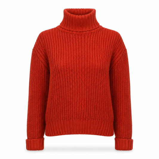 Glamorous Women’s Orange XS Chunky Knit Roll Neck Pullover Jumper