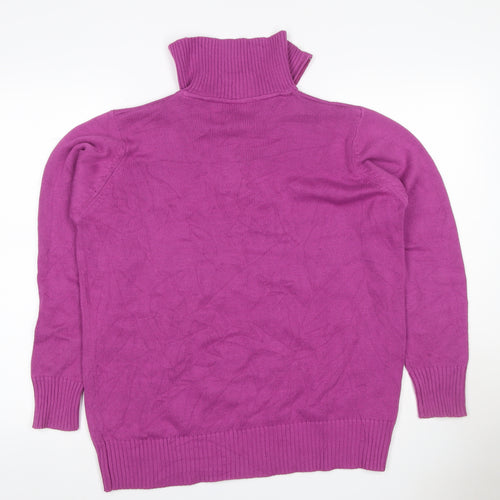 Isle Women Purple Size 18 1/4 Zip High Neck Knit Jumper