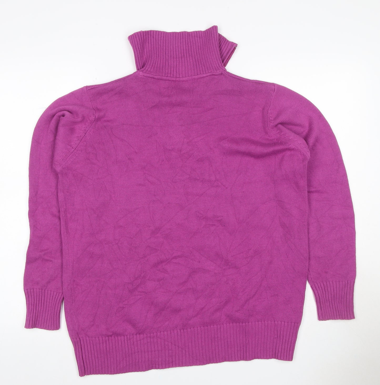Isle Women Purple Size 18 1/4 Zip High Neck Knit Jumper