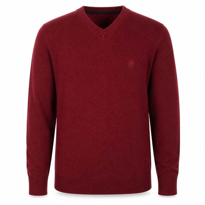 FatFace Men's Red XS V-Neck Pullover Cotton Blend Knit Jumper Logo