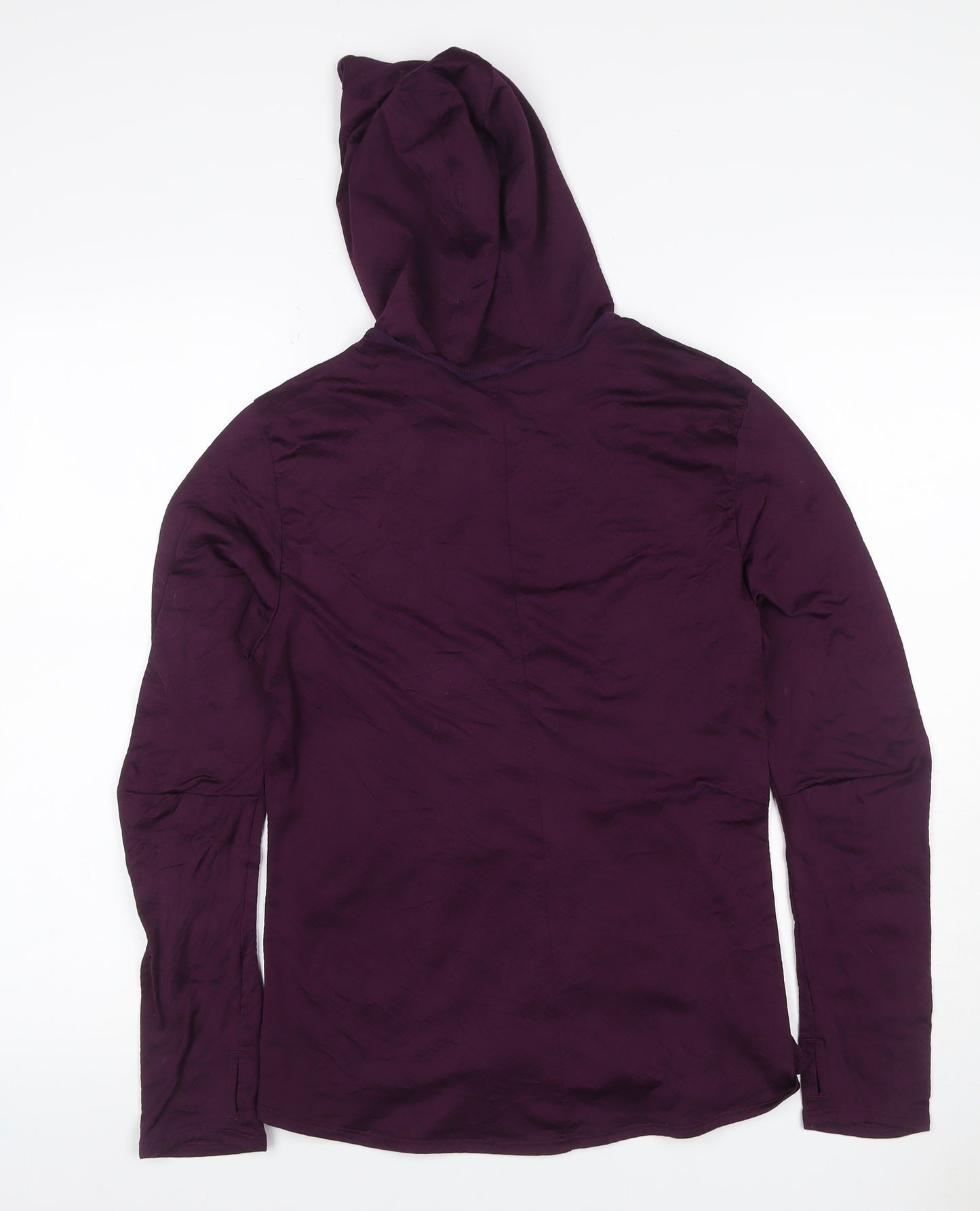 adidas Women Purple S Climawarm Hooded Long Sleeve Activewear Top