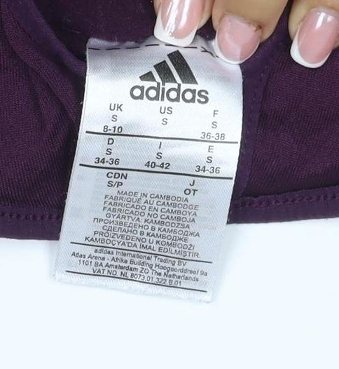 adidas Women Purple S Climawarm Hooded Long Sleeve Activewear Top