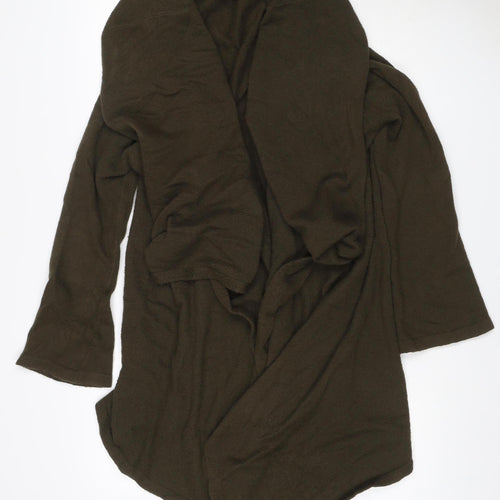 Fenn Wright Manson Women Brown UK 16 Wrap V-Neck Cotton Knit Cardigan