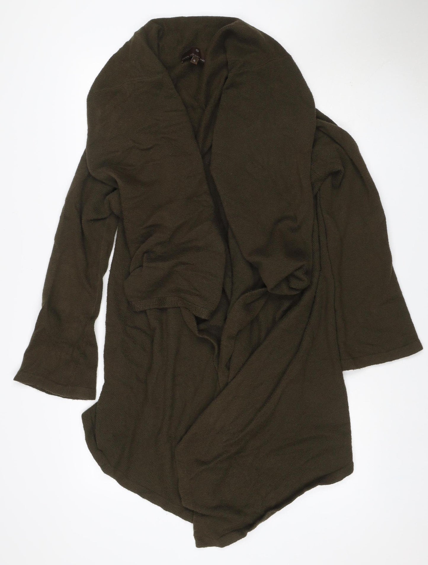 Fenn Wright Manson Women Brown UK 16 Wrap V-Neck Cotton Knit Cardigan