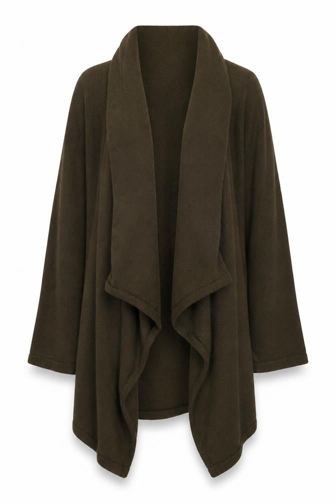 Fenn Wright Manson Women Brown UK 16 Wrap V-Neck Cotton Knit Cardigan