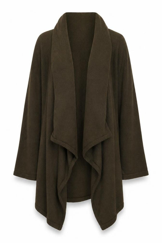 Fenn Wright Manson Women Brown UK 16 Wrap V-Neck Cotton Knit Cardigan