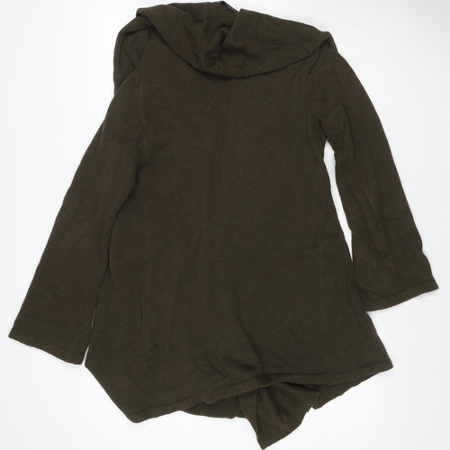 Fenn Wright Manson Women Brown UK 16 Wrap V-Neck Cotton Knit Cardigan