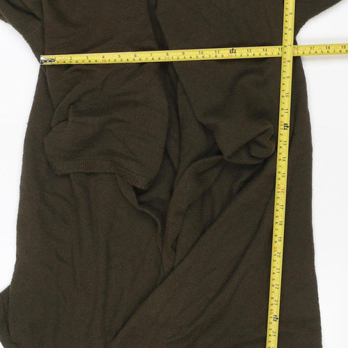 Fenn Wright Manson Women Brown UK 16 Wrap V-Neck Cotton Knit Cardigan
