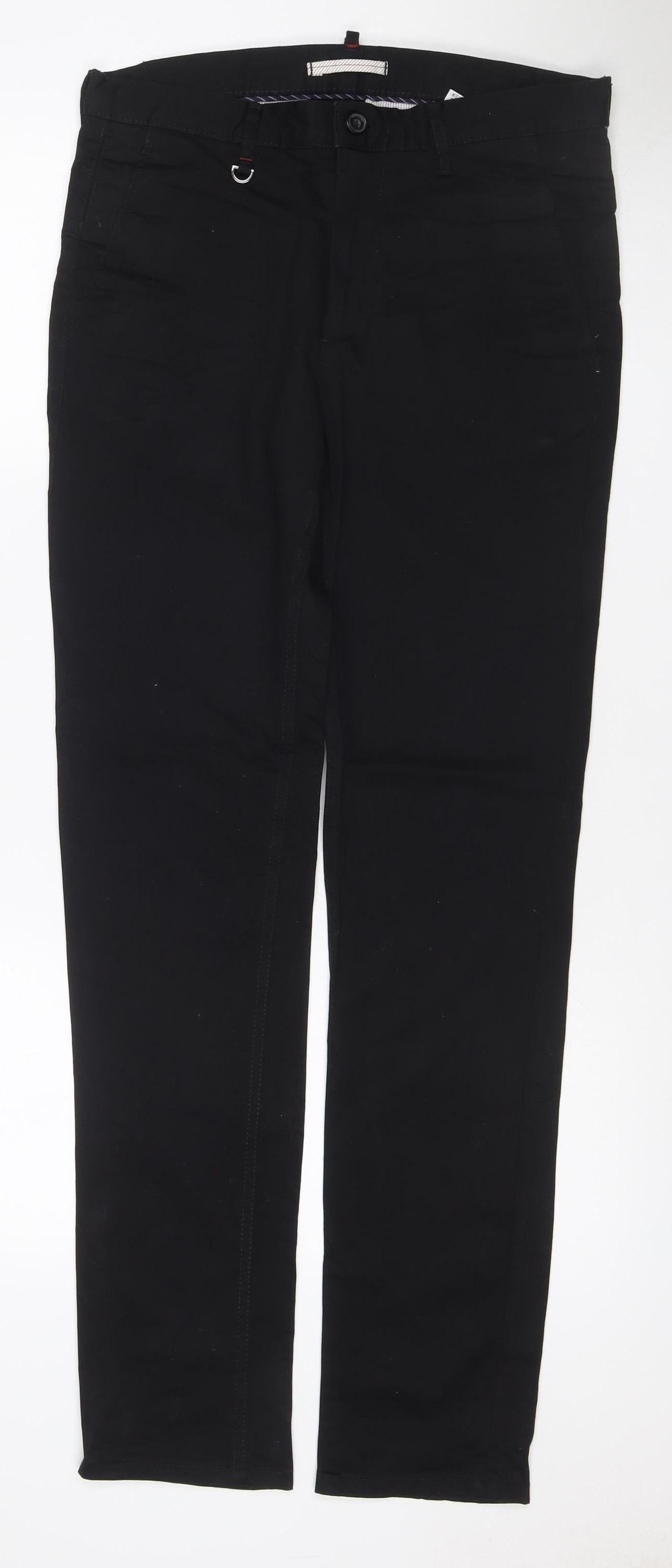 Zara Man Men's Black W32 Slim Stretch Chino Trousers