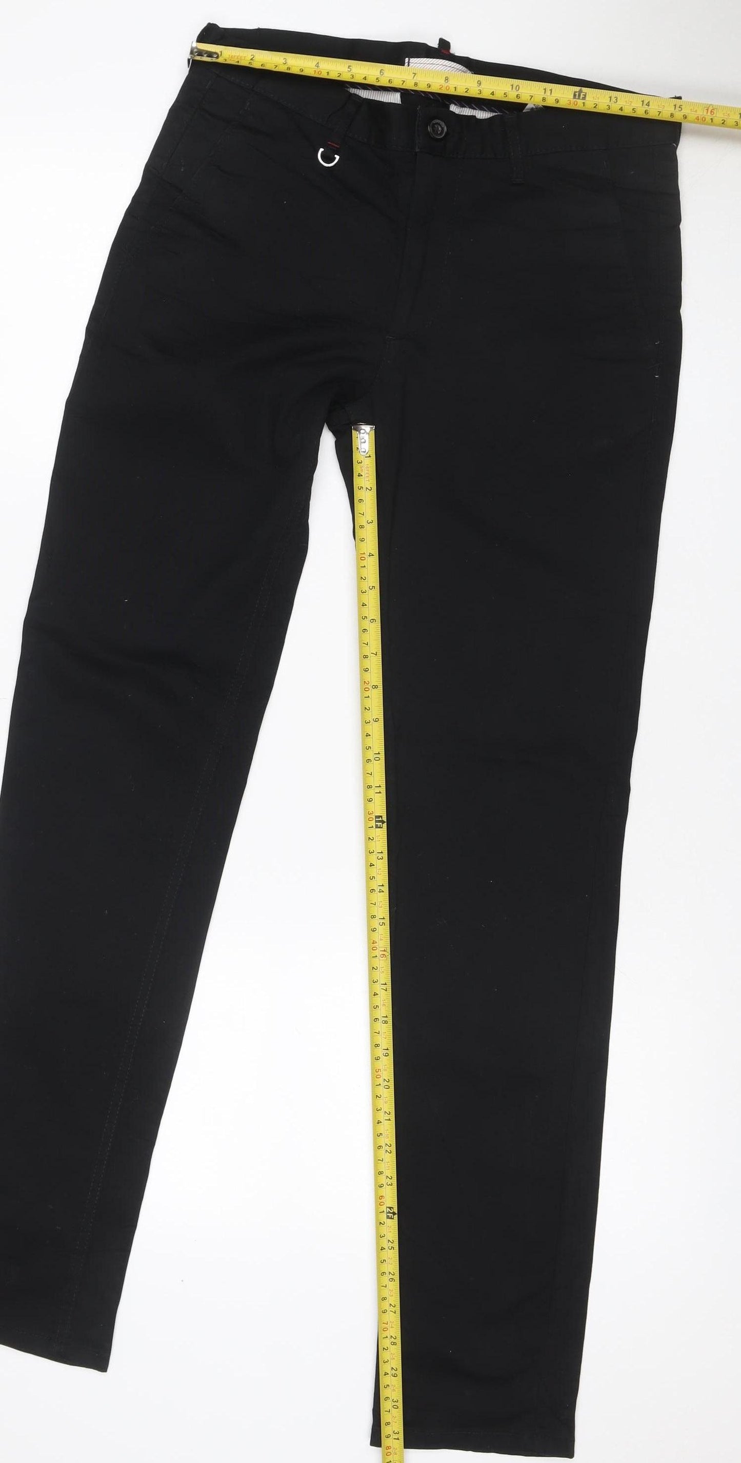 Zara Man Men's Black W32 Slim Stretch Chino Trousers