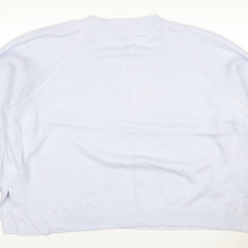 Live Unlimited London Women Blue UK 26 V-Neck Raglan Knit Jumper