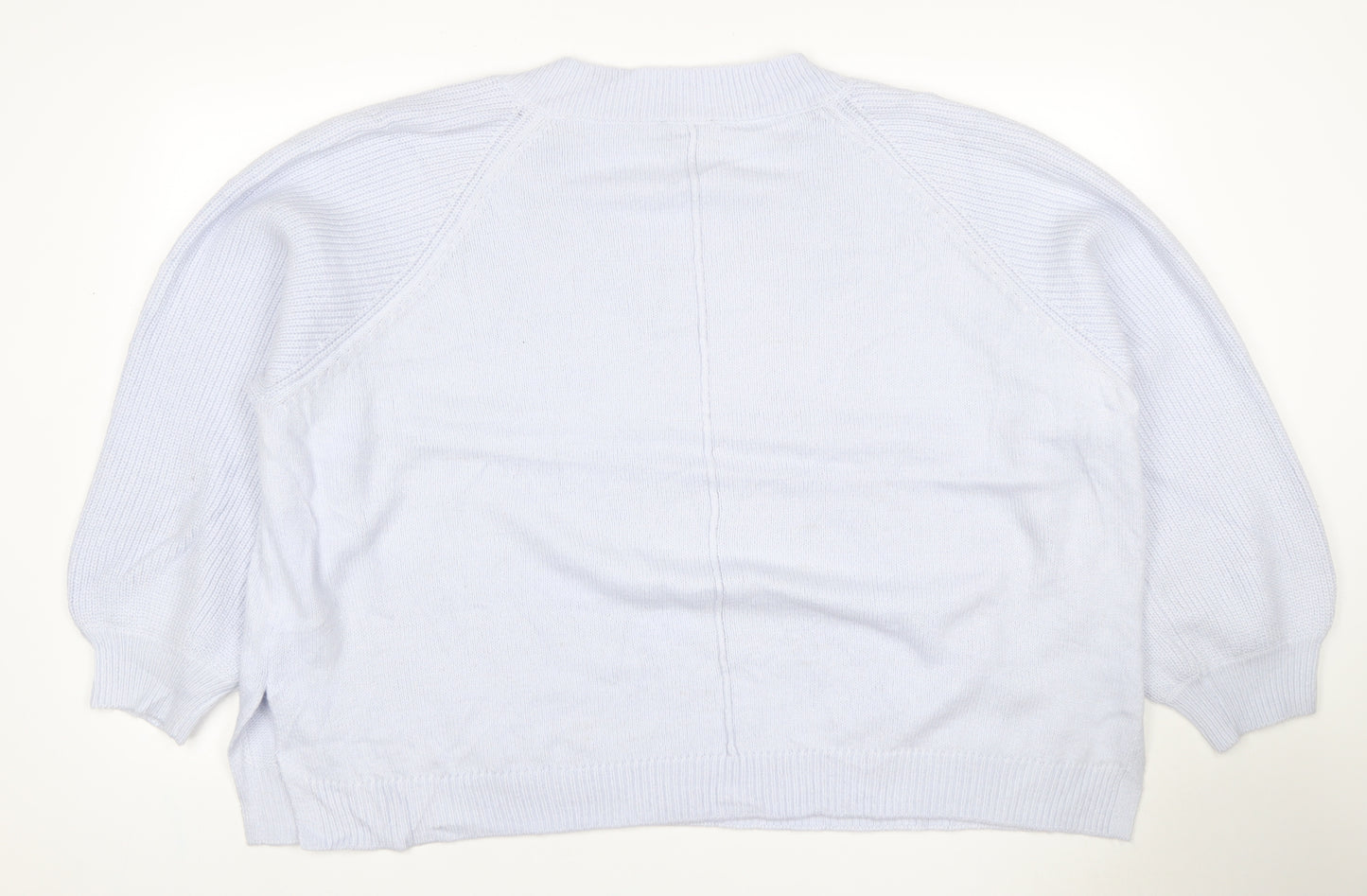 Live Unlimited London Women Blue UK 26 V-Neck Raglan Knit Jumper