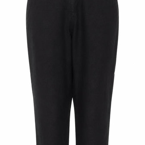 Next Women’s Black Linen Blend Straight Trousers UK 20 Regular