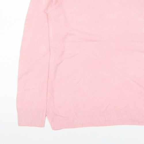 Marks & Spencer Women Pink Size 16 Crew Neck Raglan Knit Jumper