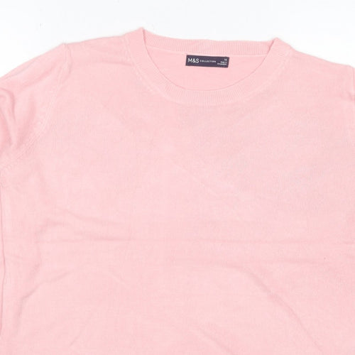 Marks & Spencer Women Pink Size 16 Crew Neck Raglan Knit Jumper