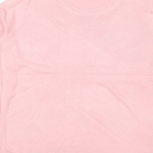 Marks & Spencer Women Pink Size 16 Crew Neck Raglan Knit Jumper