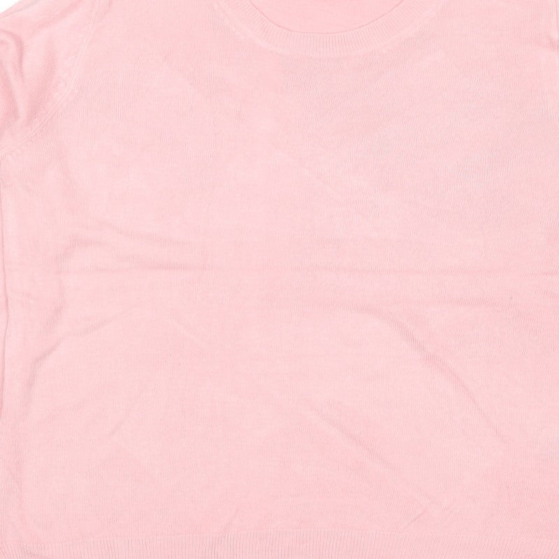 Marks & Spencer Women Pink Size 16 Crew Neck Raglan Knit Jumper