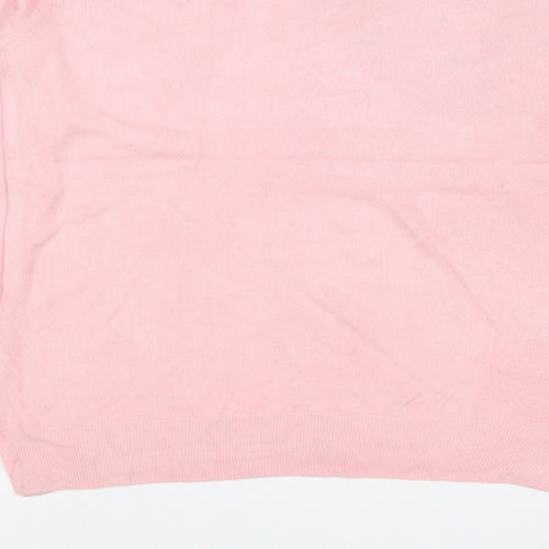 Marks & Spencer Women Pink Size 16 Crew Neck Raglan Knit Jumper