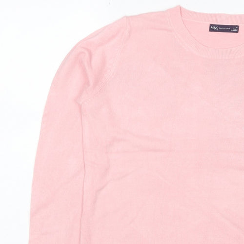 Marks & Spencer Women Pink Size 16 Crew Neck Raglan Knit Jumper