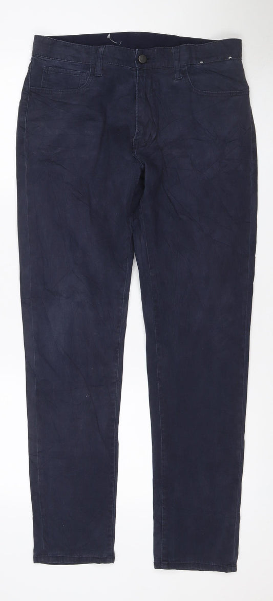 Uniqlo Men’s Navy Blue 30/33 Stretch Chino Trousers Straight Leg