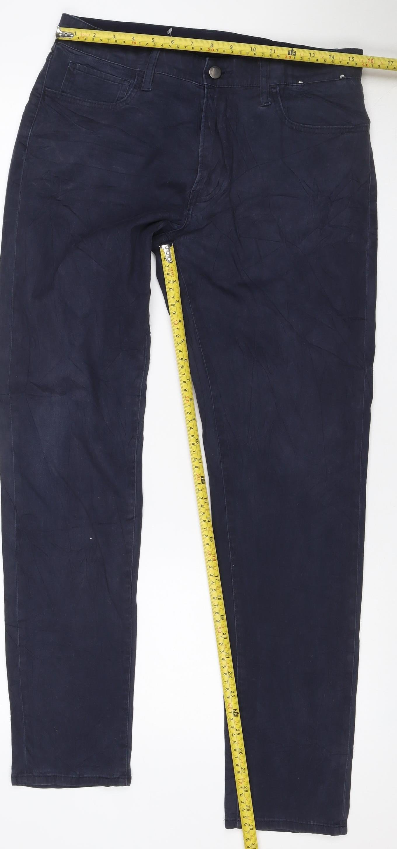 Uniqlo Men’s Navy Blue 30/33 Stretch Chino Trousers Straight Leg