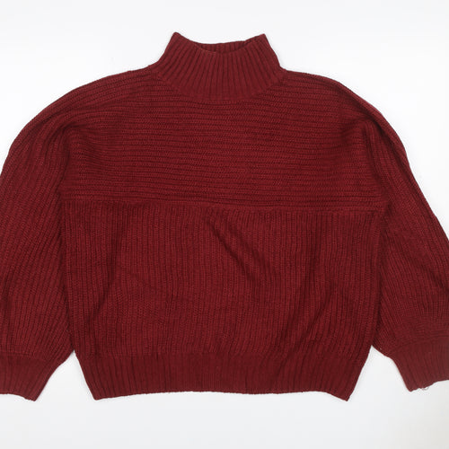 Threadbare Women’s Red Size 10 Roll Neck Knit Pullover Jumper