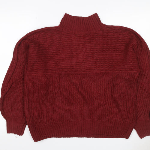 Threadbare Women’s Red Size 10 Roll Neck Knit Pullover Jumper