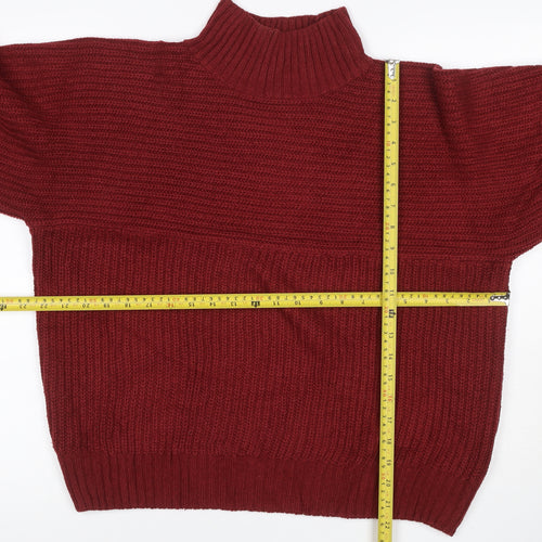 Threadbare Women’s Red Size 10 Roll Neck Knit Pullover Jumper