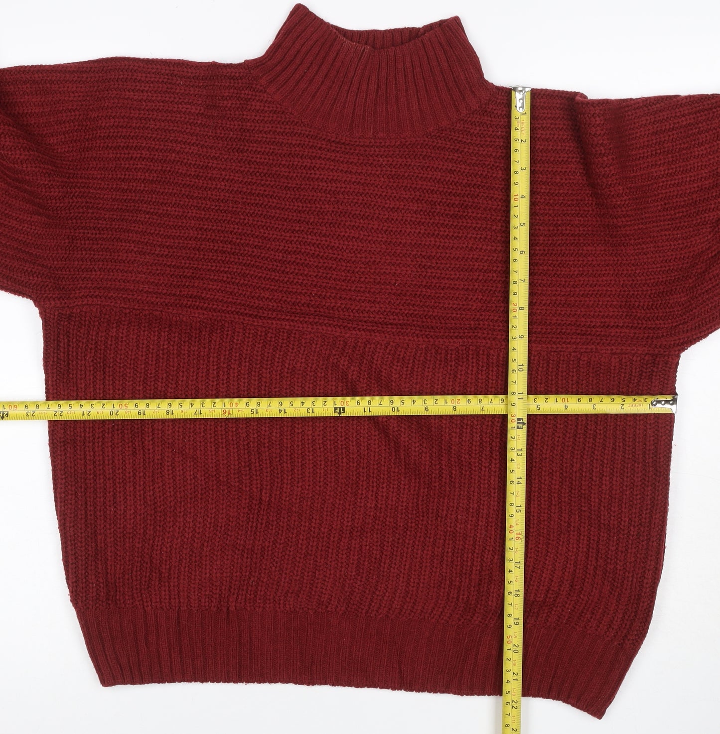 Threadbare Women’s Red Size 10 Roll Neck Knit Pullover Jumper