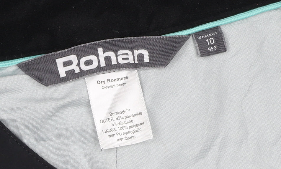 Rohan Women’s Black Size 10 Regular Dry Roamers Waterproof Trousers