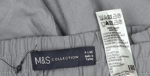 Marks and Spencer Women Grey Size 8 Tapered Drawstring Trousers